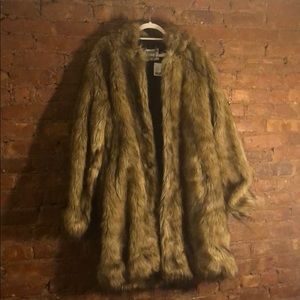 Urban Outfitters Faux Fur Hooded Coat